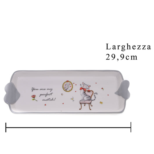 Set 2 Vassoi con Decori Cuori Larghezza 29,9 cm