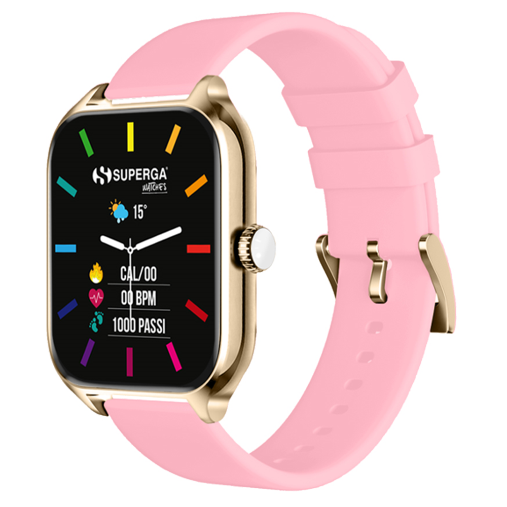 Smartwatch superga alluminio gold quadrata silicone pink f.  swt-stc007