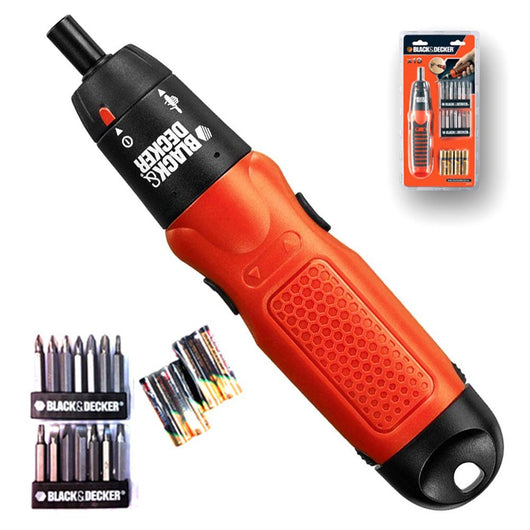 Black+decker a7073-xj svitavvita 6v con 4 batterie stilo 1,5v e 14 inserti avvitatura in dotazione