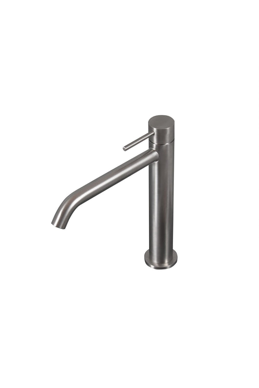 Rubinetto miscelatore alto 228 mm per lavabo in acciaio inox 316L Tubico Tevere T44166 Oro