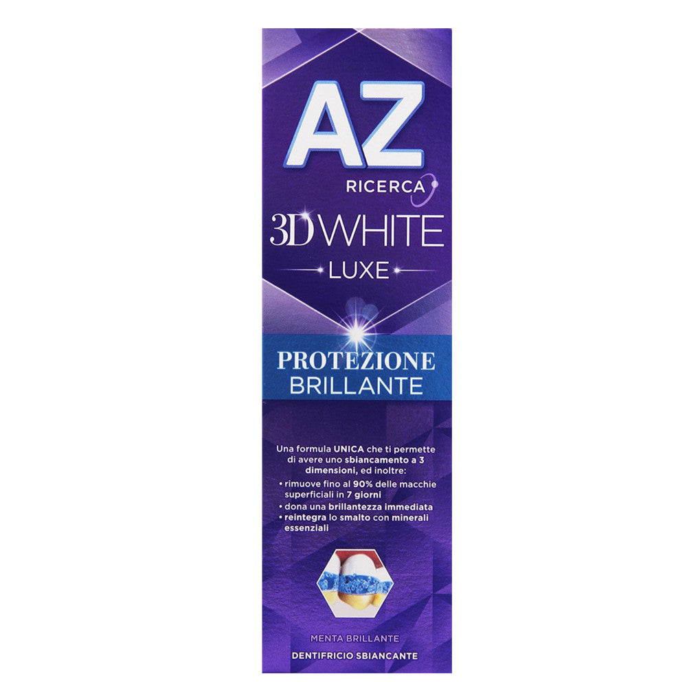 Dentifricio az ricerca 3d white luxe protezione brillante confezione da 75 millilitri