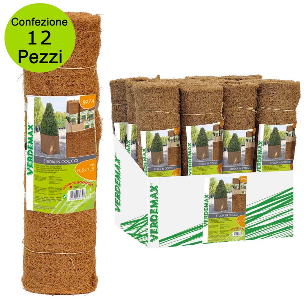 Multipack 12 pz telo pacciamatura 2 in 1 protezione dal gelo e impedisce la crescita dell'erba stuoia in cocco natura...