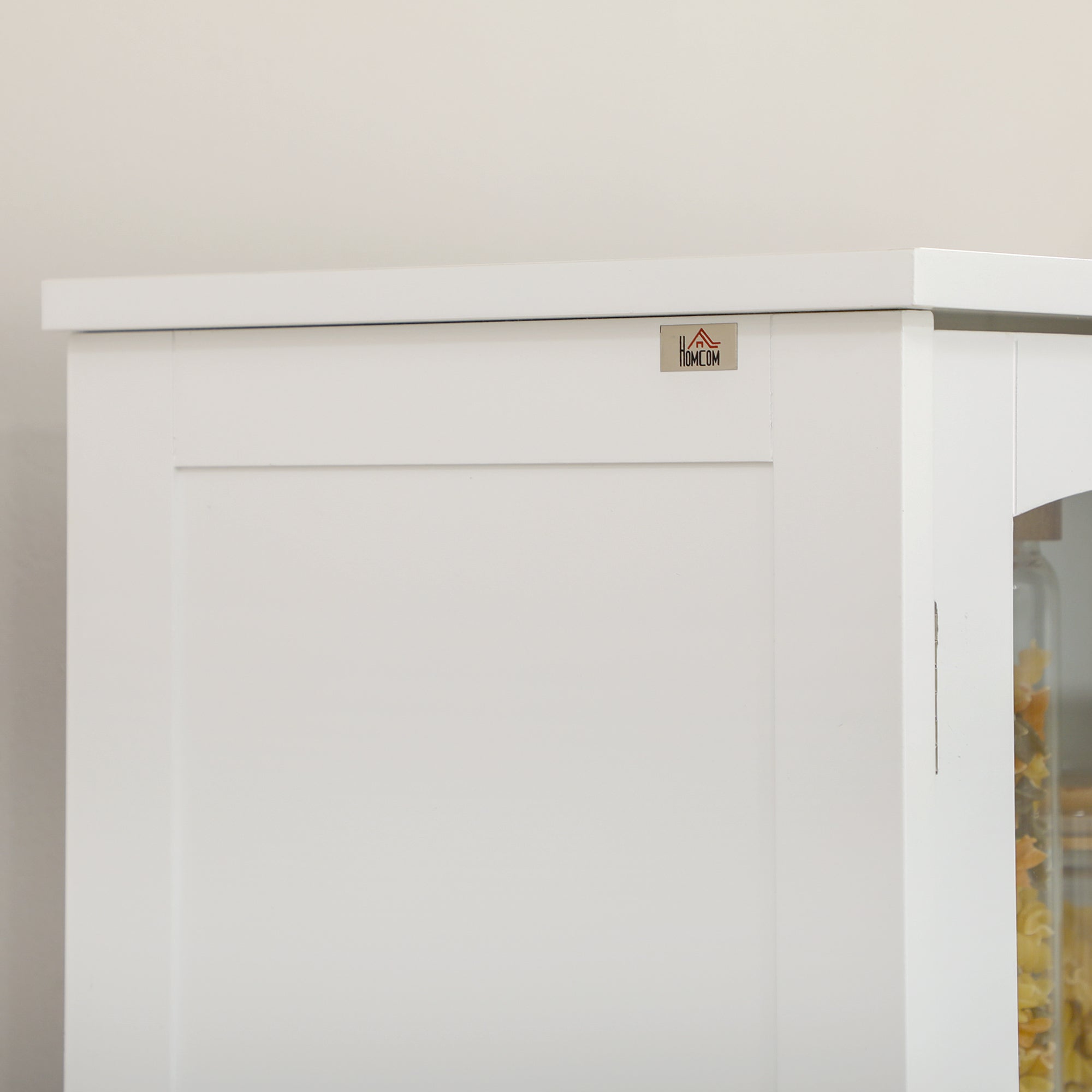 Credenza da Cucina Alta con 2 Armadietti e Cassetto 60x30x160 cm Bianco