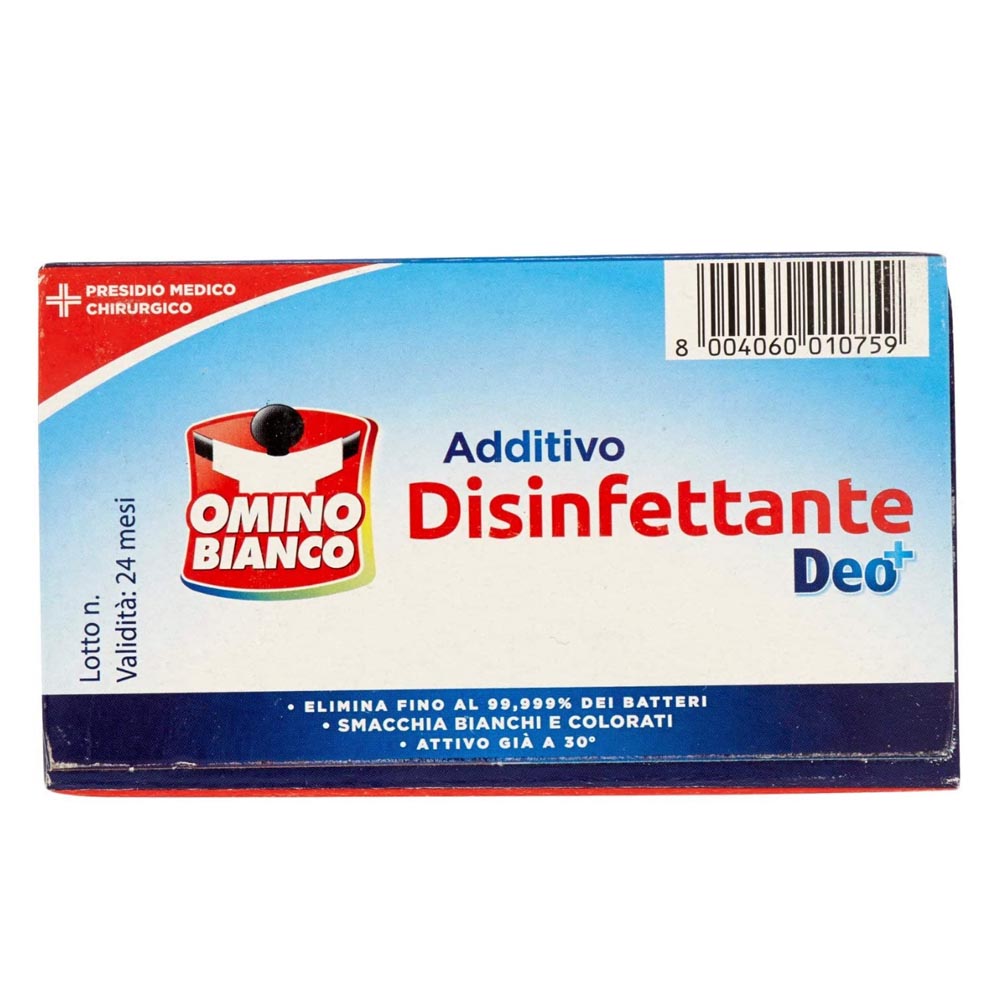 Omino bianco additivo disinfettante in polvere battericida per bucato 4 confezioni da 450 grammi