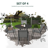 Set 4 Sedie da Giardino Impilabili con Braccioli 52x70x85 cm in Rattan PE e Acciaio Grigio