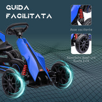 Go Kart a Pedali per Bambini 100x58x58,5 cm Ruote in EVA Blu