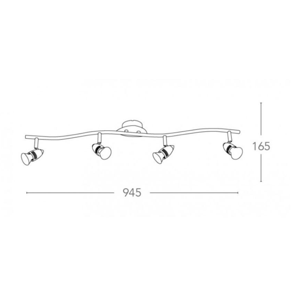 Applique faretti led orientabili soffitto spot attacco gu10x4 alimentazione 230v