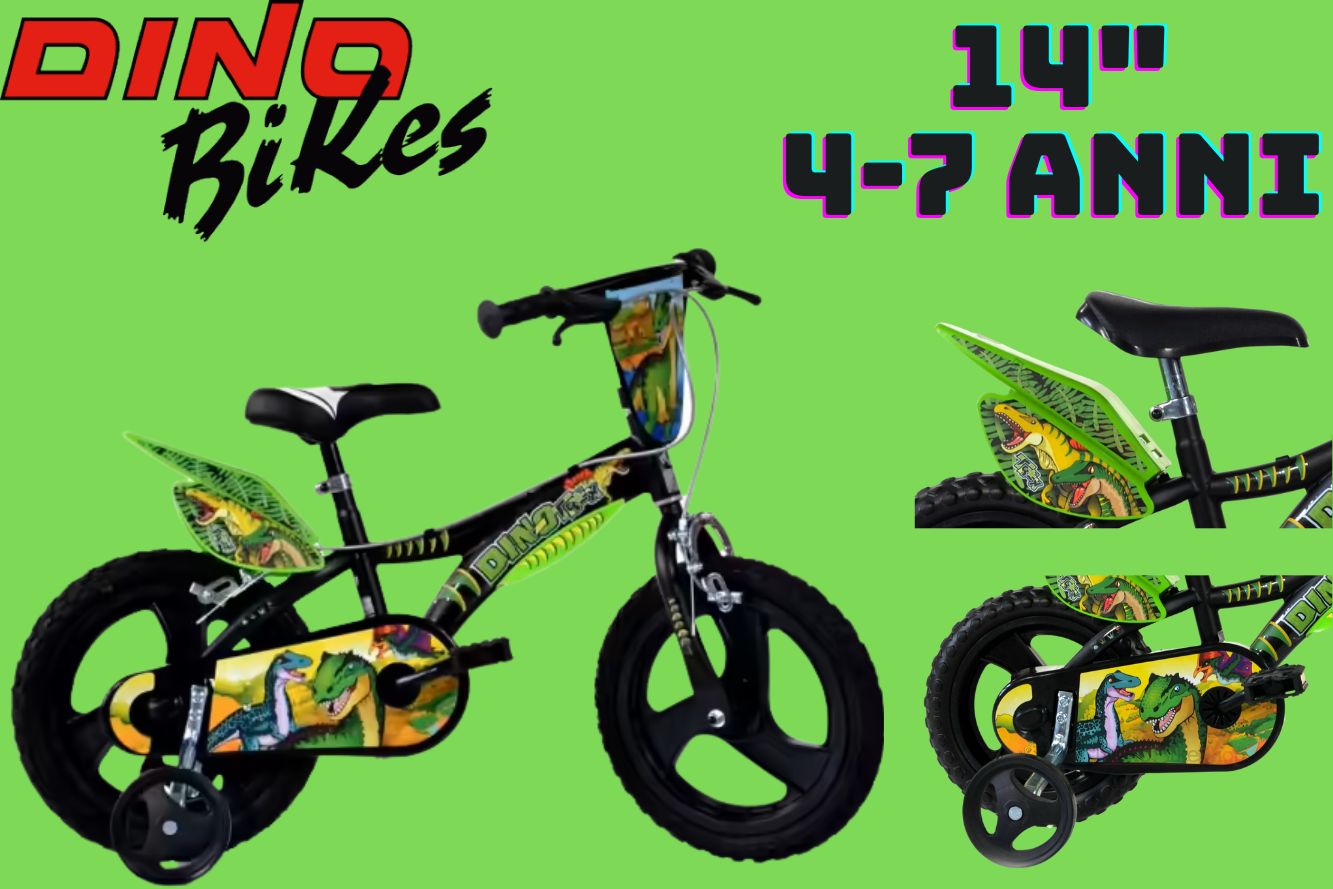 Bicicletta Bambino Dino Bikes Dinosaur DINO T-REX 14 pollici