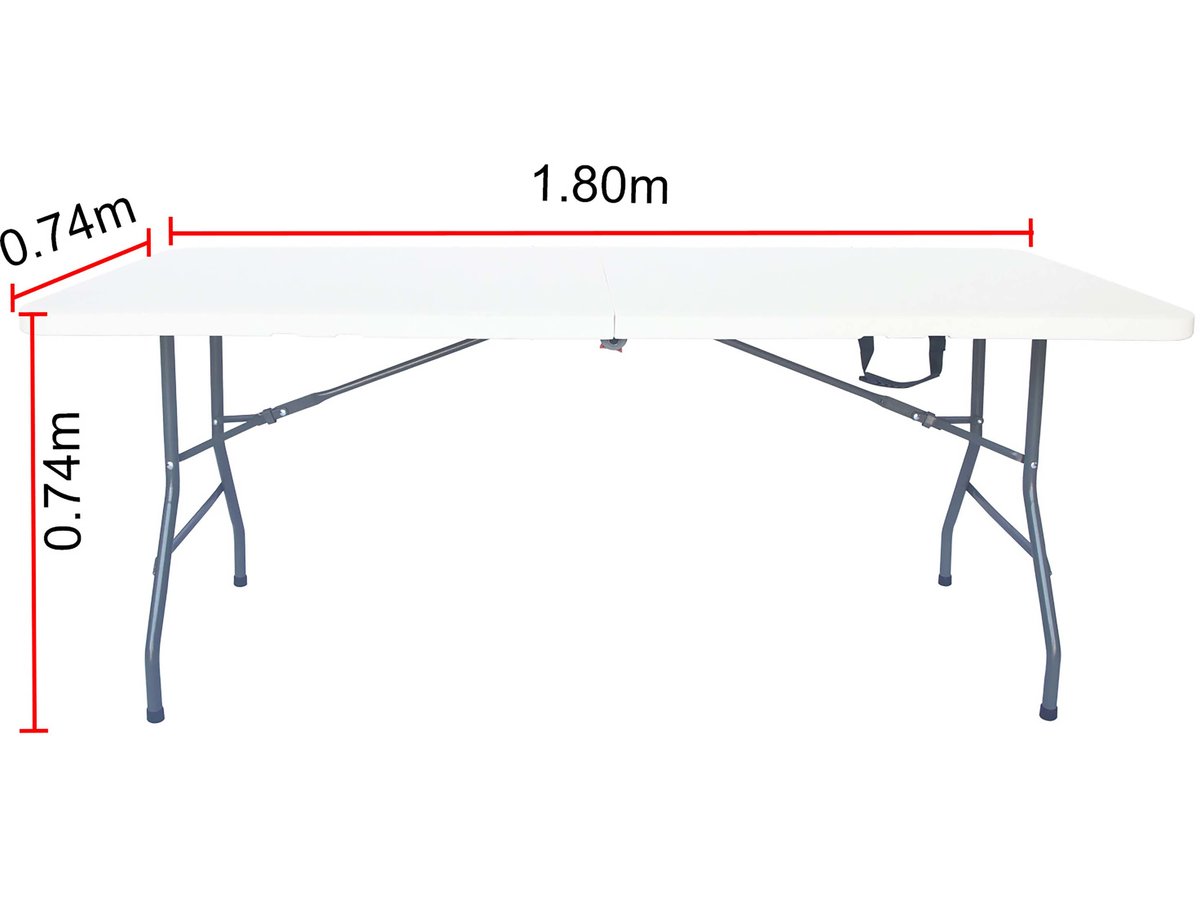 Tavolo da giardino pieghevole Foldy 180x74x74 cm Bianco