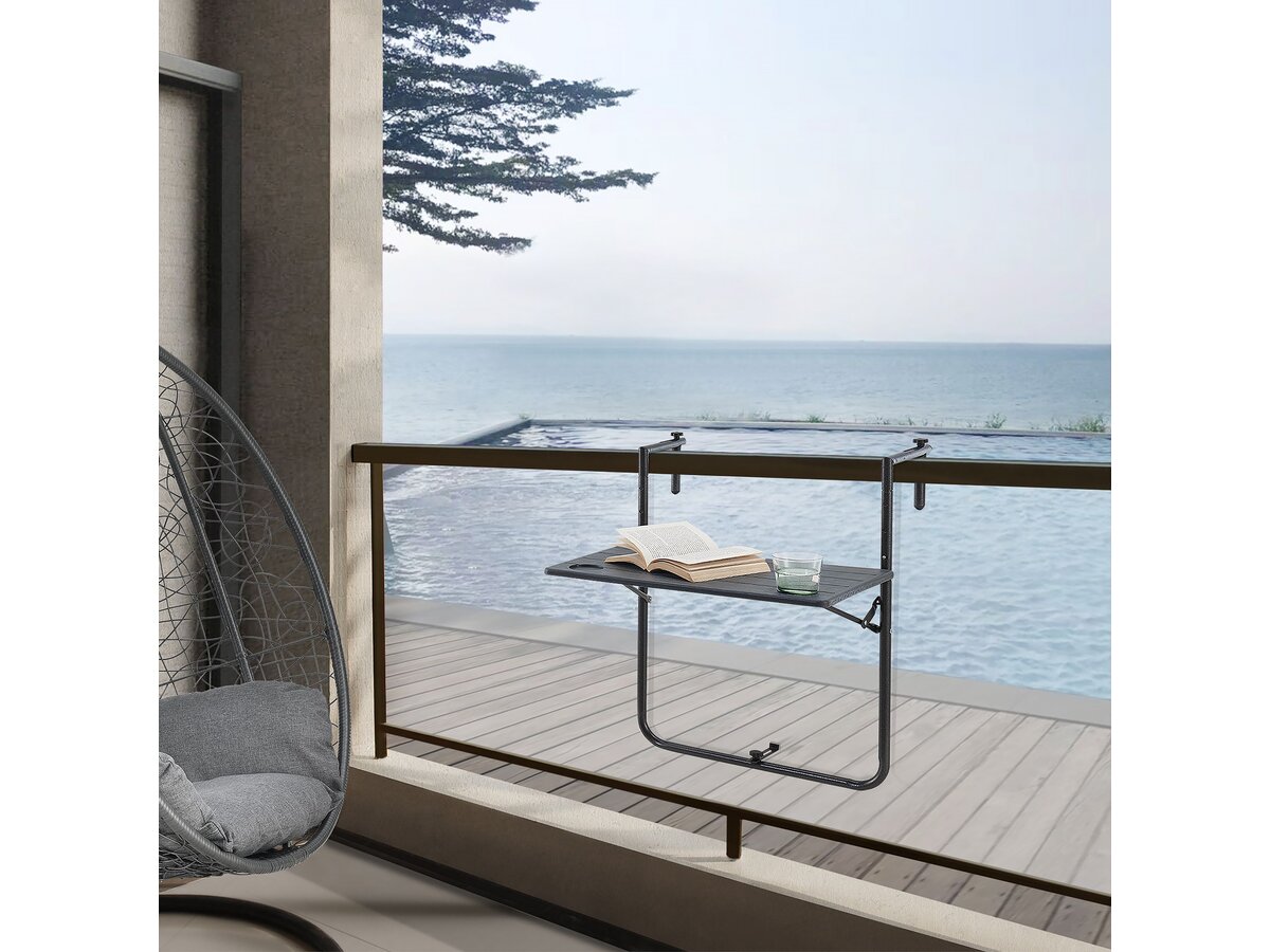 Tavolo da balcone pieghevole sospeso - 60 x 56 x 83,5 cm