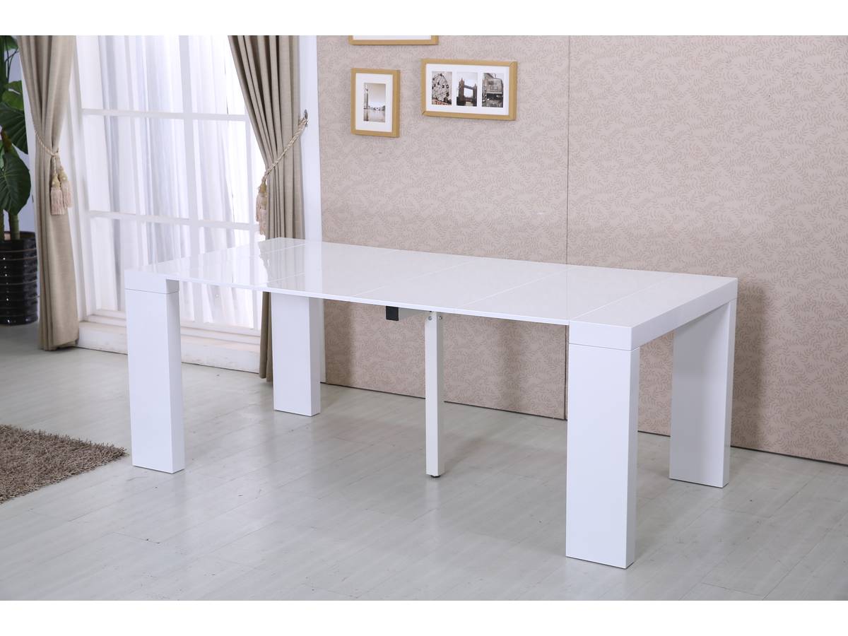 Tavolo da pranzo estensibile Dina 200/40x94x75 cm Bianco laccato