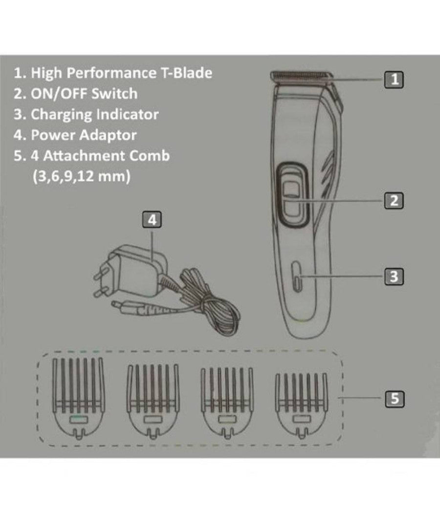 Tagliacapelli Rifinitore Regolabarba Professionale Ricaricabile Batteria Gm-6019         