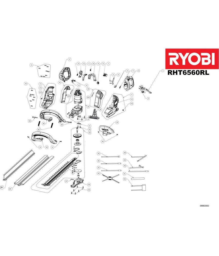 Tagliasiepi Elettrico Ryobi Rht6560rl 650w Lama 60cm Taglio 30mm Rotante         