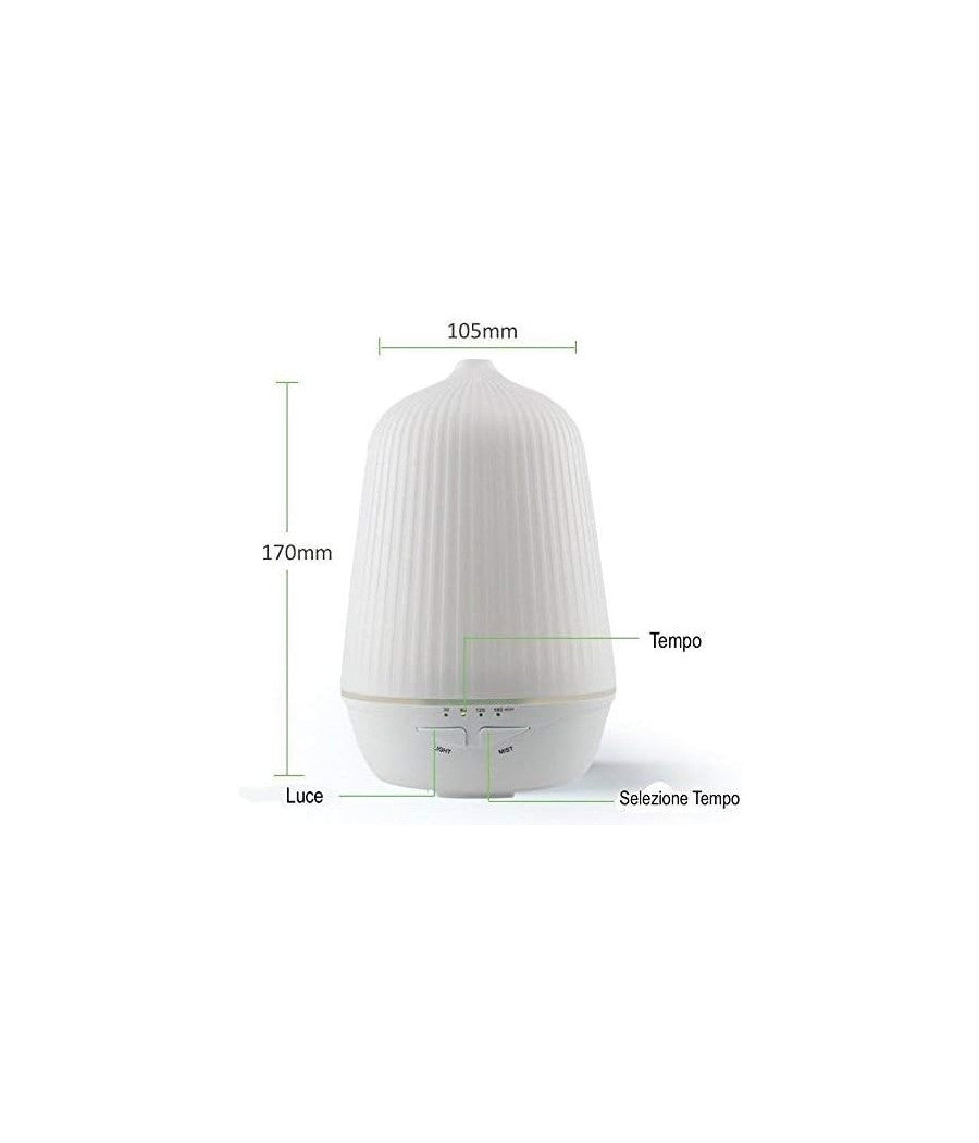 Umidificatore Usb Lampada Bianco Calda A750 100ml Aromaterapia         