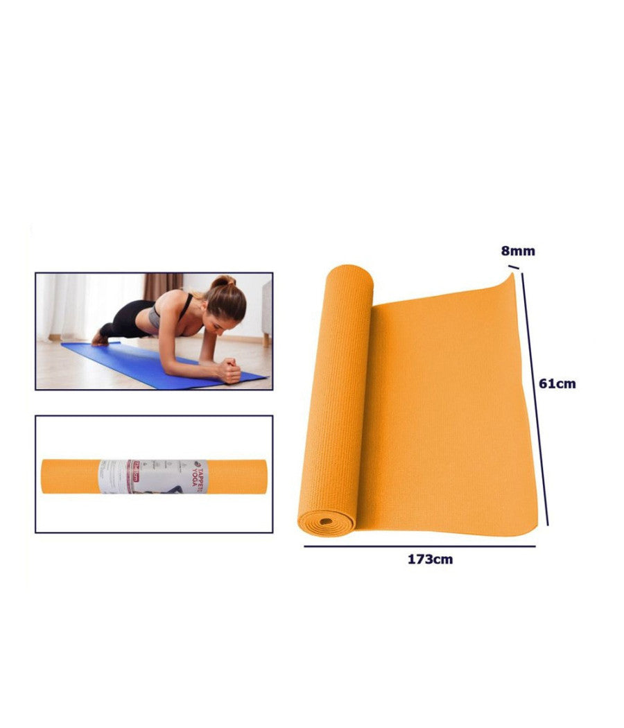 Tappetino Yoga In Pvc 61x173x0.8 Cm Tappeto Aerobica Fitness Pilates Palestra         