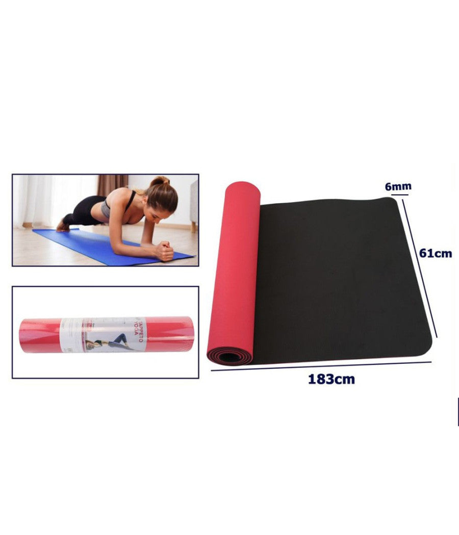 Tappetino Yoga In Tpe 61x183x0.6 Cm Tappeto Aerobica Fitness Pilates Palestra         