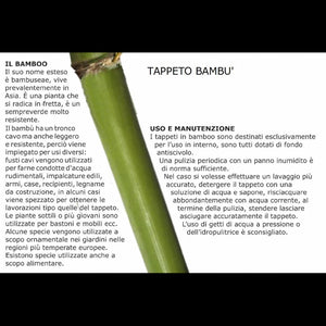 Tappeto bambu' bacchette sottili cm60x180