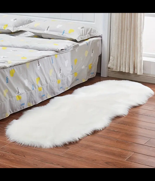 Tappeto Cute Rettangolare Pelliccia Fluffy Colori Living Camera Letto 60x110 Cm         