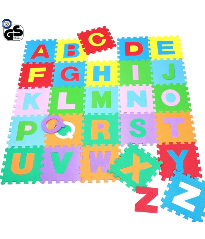 Tappeto Puzzle Per Bambini Set 36 Pezzi Gioco Tappetino Lettere Alfabeto Gomma         