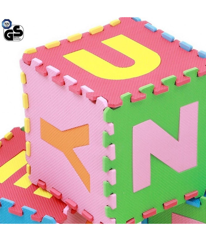 Tappeto Puzzle Per Bambini Set 36 Pezzi Gioco Tappetino Lettere Alfabeto Gomma         