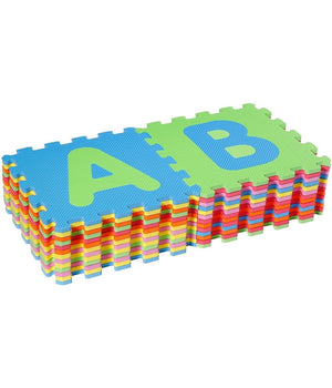 Tappeto Puzzle Per Bambini Set 60 Pz Gioco Tappetino Lettere Alfabeto Gomma         