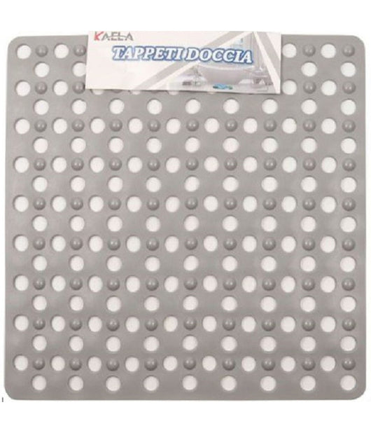 Tappeto Tappetino Doccia Antiscivolo Quadrato 50x54cm Vasca Bagno 54049 Grigio         