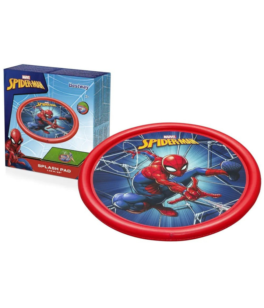 Tappeto Tappettino Spruzzi Piscina Gonfiabile Con Fontana Spider-man 165cm 98792         