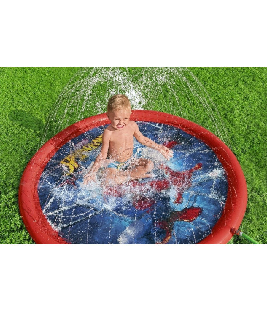 Tappeto Tappettino Spruzzi Piscina Gonfiabile Con Fontana Spider-man 165cm 98792         