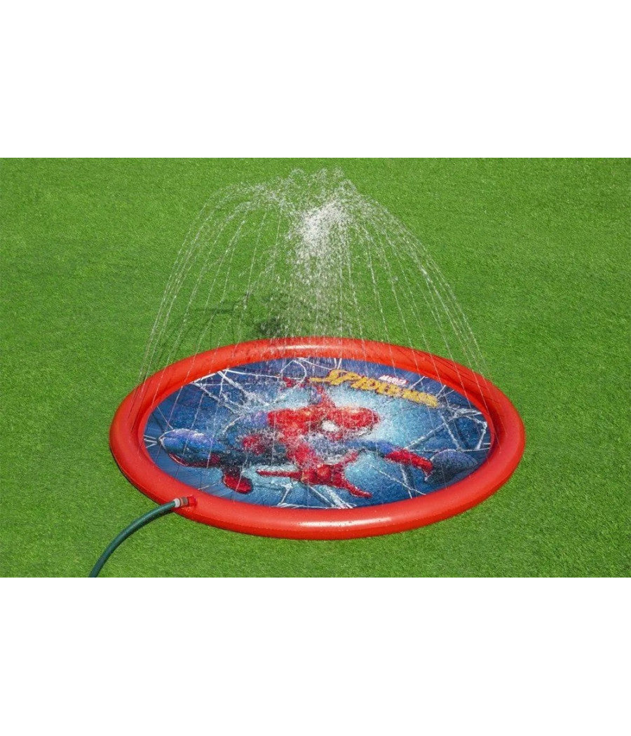 Tappeto Tappettino Spruzzi Piscina Gonfiabile Con Fontana Spider-man 165cm 98792         