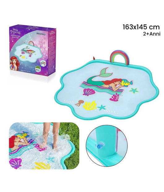 Tappettino Spruzzi Acqua Sirenetta Splash Pad 163x145cm Per Bambini Estate 9101         