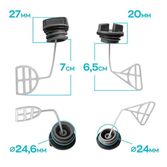 Kit Tappo Olio + Tappo Carburante Per Motoseghe 25Cc