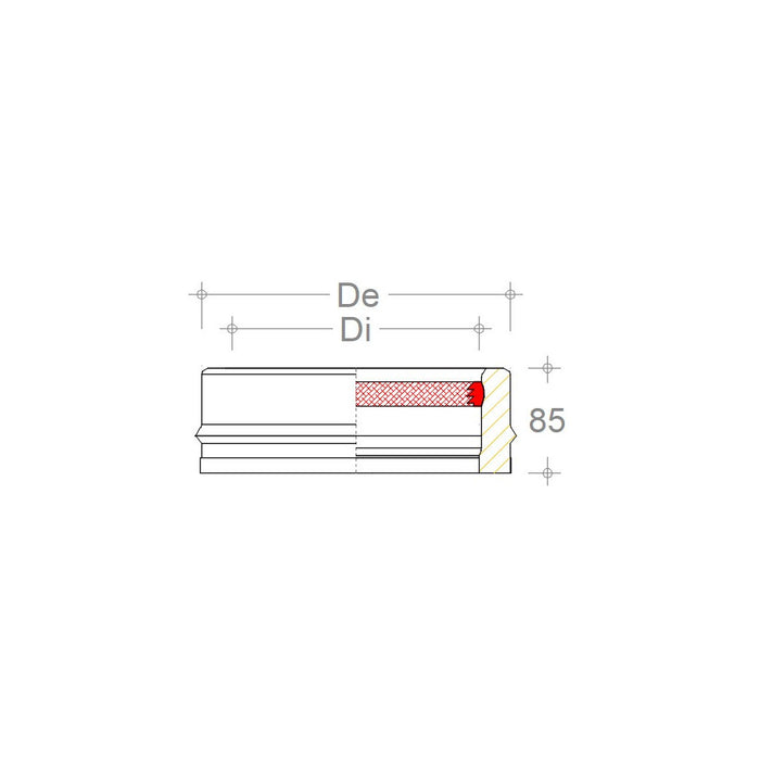 Tappo inox doppia parete cieco senza spurgo per scarico condensa, diametro di 150 - de 200 mm