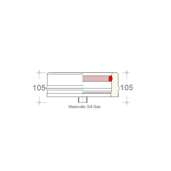 Tappo inox doppia parete con spurgo per scarico condensa, diametro di 250 - de 300 mm