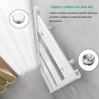 Termoarredo Bagno in Acciaio al Carbonio Calorifero Riscaldamento ad Acqua Bianco 1800x450 mm