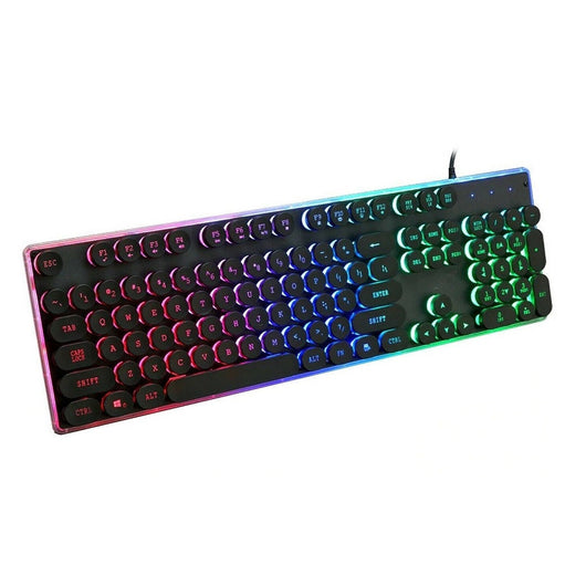 Tastiera Con Filo Rgb Retroilluminata Tasti Rotondi Usb Layout Italiano Ek-385m         