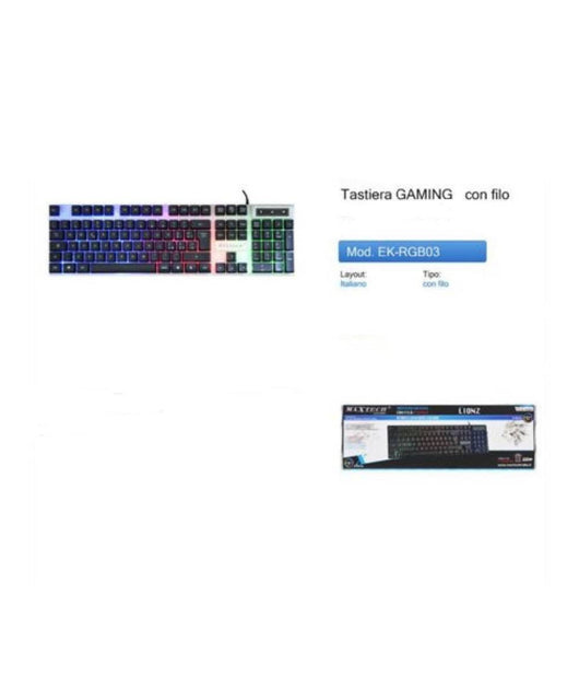 Tastiera Gaming Da Gioco Led Retroilluminata Rgb Keyboard Pc Con Filo Ek-rgb03         