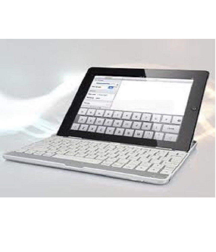 Tastiera Qwerty Bluetooth Per Tablet Supporto Case Compatibile Bianca         