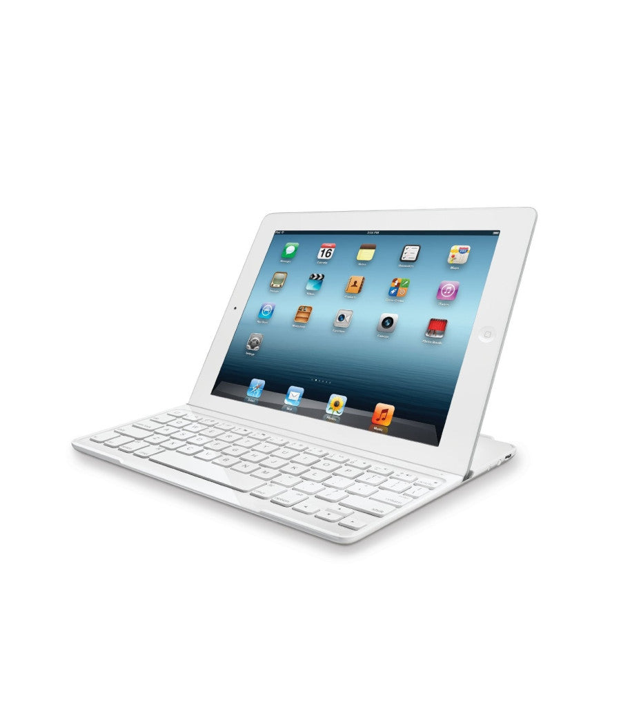 Tastiera Qwerty Bluetooth Per Tablet Supporto Case Compatibile Bianca         