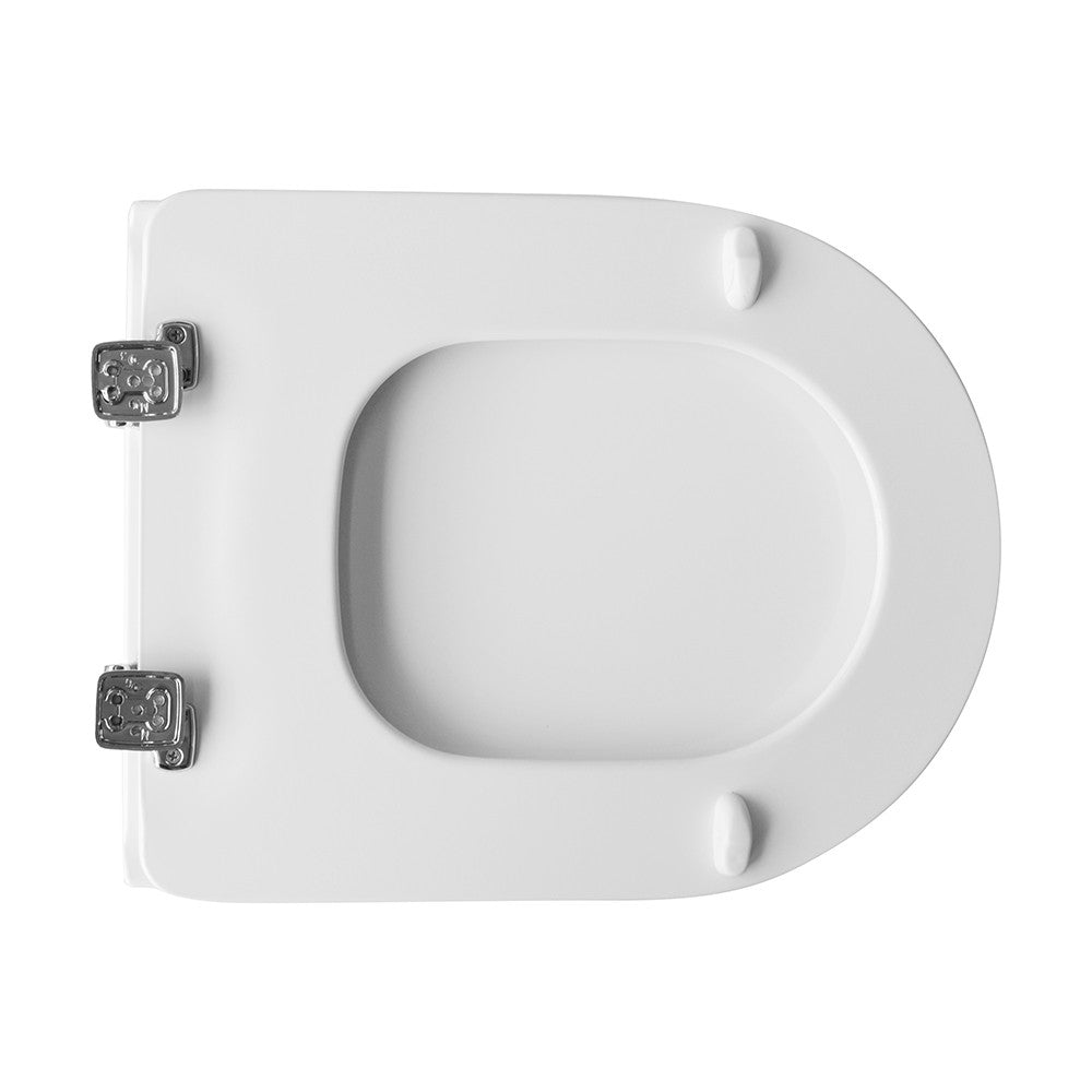 Tavoletta wc dedicata Dolomite Clodia in legno rivestito bianco con cerniere