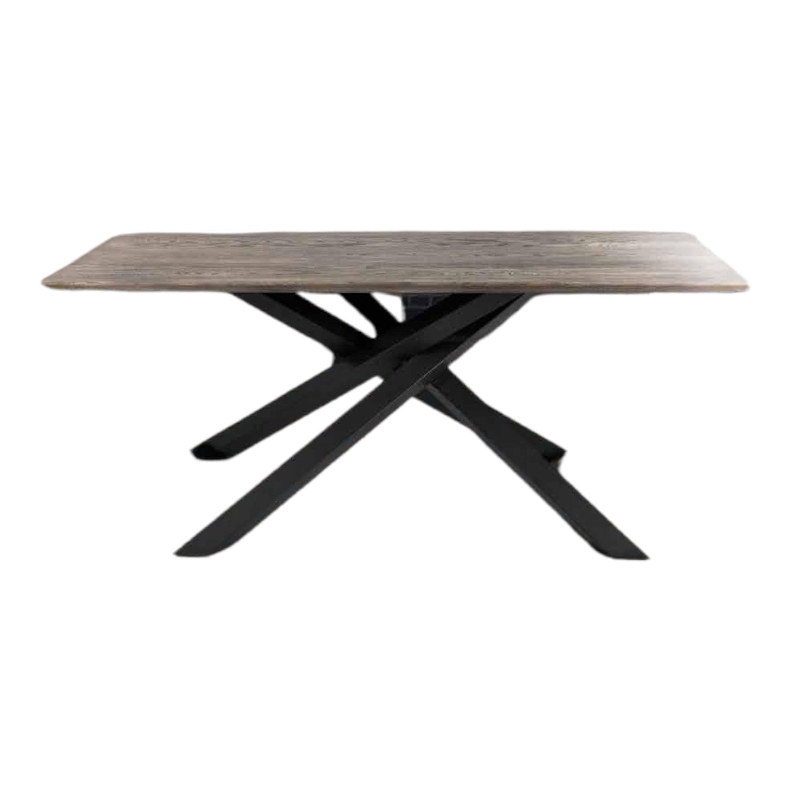 Tavolo big table fisso in rovere massello nodato finitura beton spessore 4 cm. misura l.160 p.90 h.75