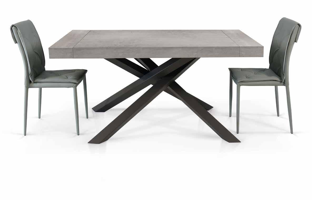 Tavolo big table nobilitato finitura beton l.180 p.100 h.77 (aperto280cm)