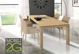 Tavolo allungabile rimessato rovere naturale 180x90