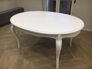 Tavolo rotondo bianco laccato shabby classico 100 h.78