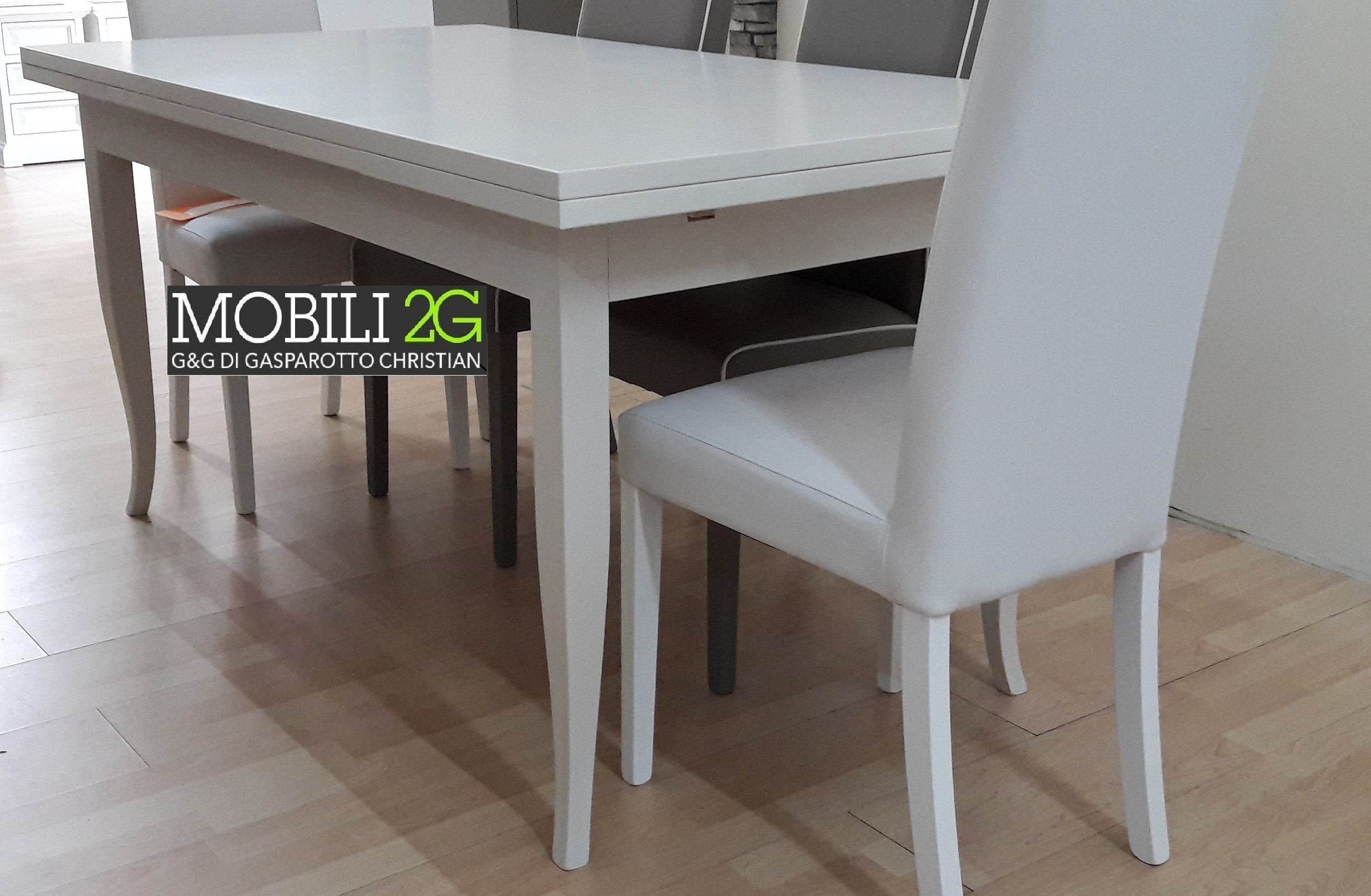 Tavolo con allunghe 180x90 bianco opaco