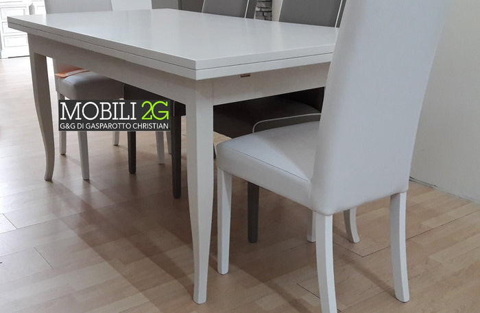 Tavolo con allunghe 180x90 bianco opaco