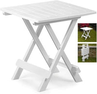 Tavolino Pieghevole da Giardino, Piccolo Tavolo Pieghevole da Esterno E da Campeggio 45x43x50 cm colore bianco Tomaino