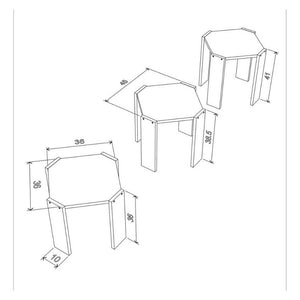 Tavolino da caffè impilabile 44,5x44,5x36 cm Nido Hansel bianco nero