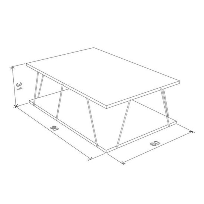 Tavolino da salotto 90x60x31 cm Tars rovere