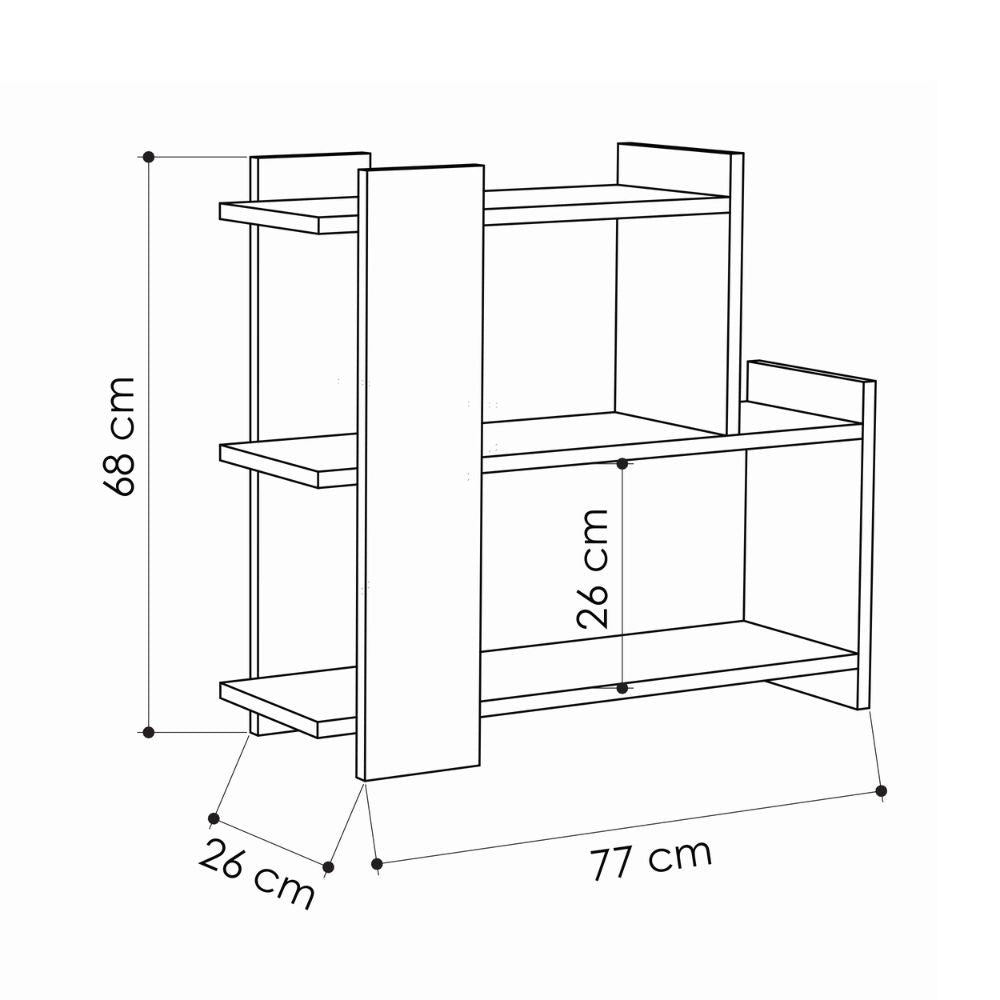 Tavolino da Soggiorno Laterale 77x26x68 cm in MDF Mua Rovere