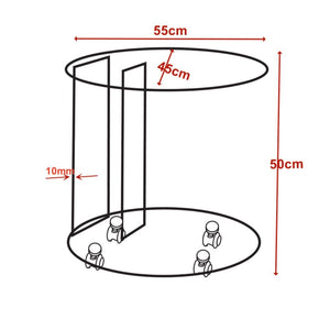 Tavolino ovale da salotto in vetro temperato con ruote Salice 54x45x53H
